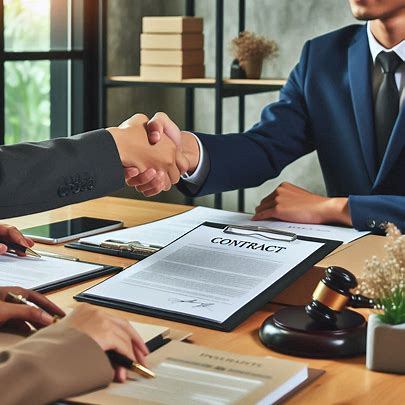 professional handshake between a lawyer and a businessman